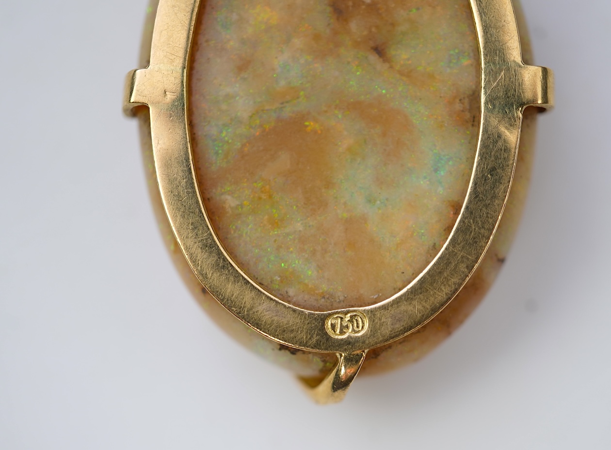 An opal and diamond pendant necklace
